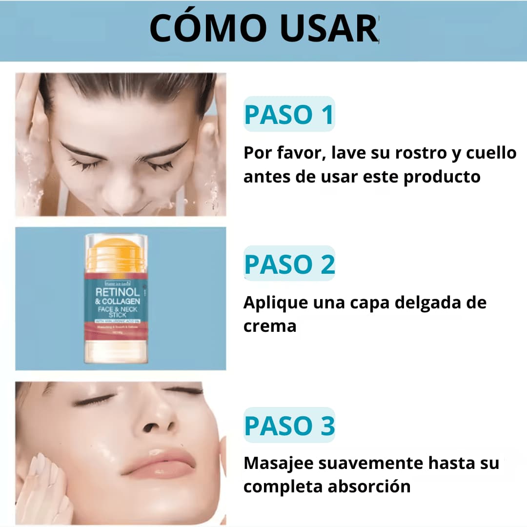 Barra de Crema Facial Reafirmante y Lifting con Retinol y Colágeno. Crema Hidratante para Suavizar Arrugas, Blanquear e Iluminar la Piel