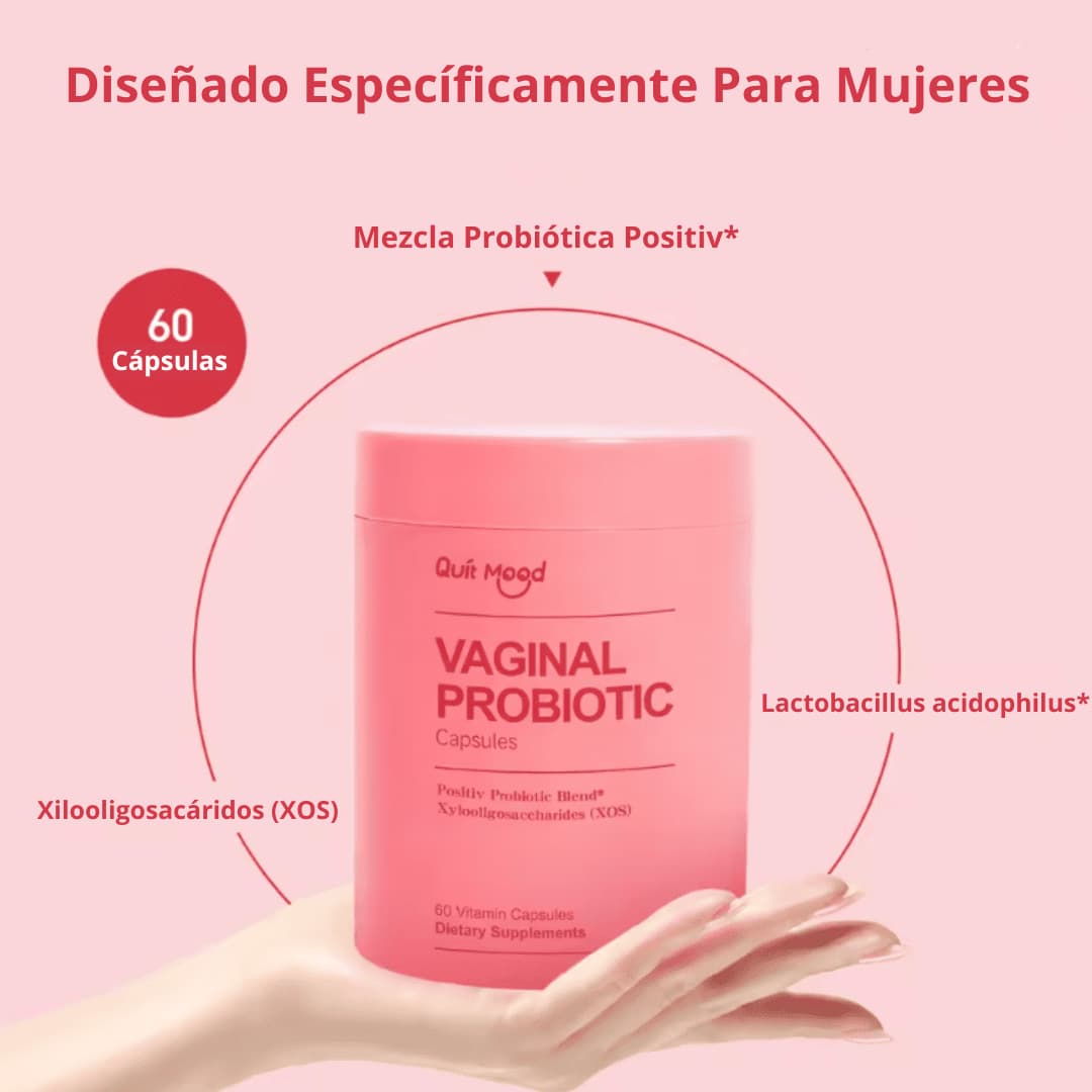 Probióticos Quit Mood para Mujeres Equilibrio del pH con Probióticos y Mezcla Probiótica de Lactobacillus - Suplemento para la Salud Femenina
